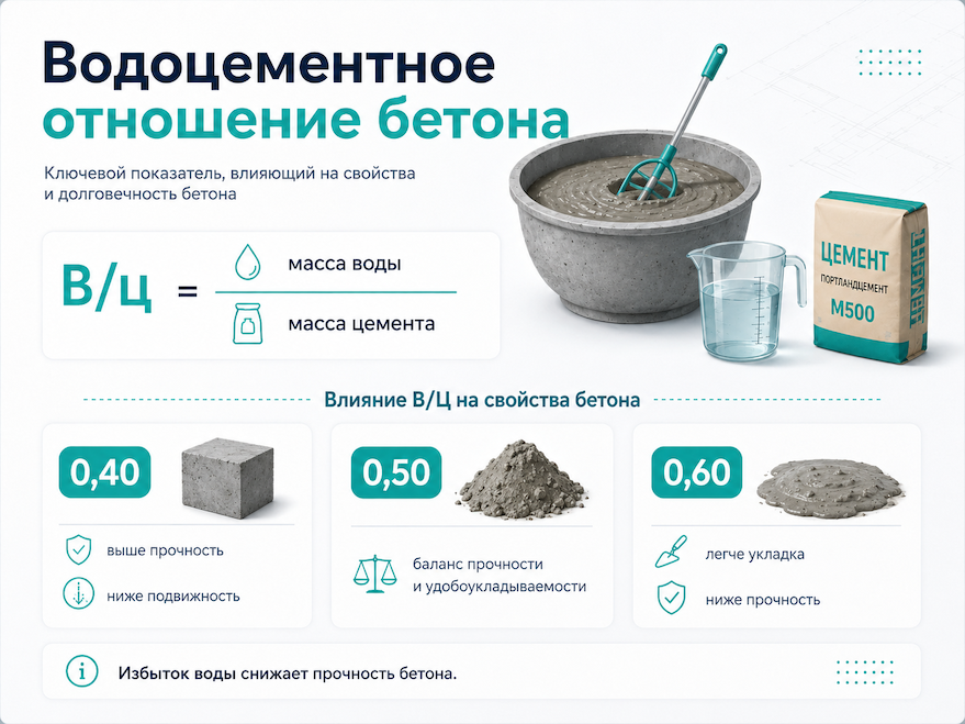 водоцементное отношение бетона