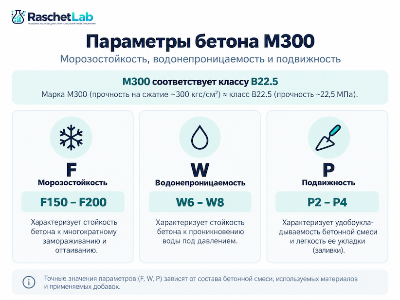 параметры бетона М300