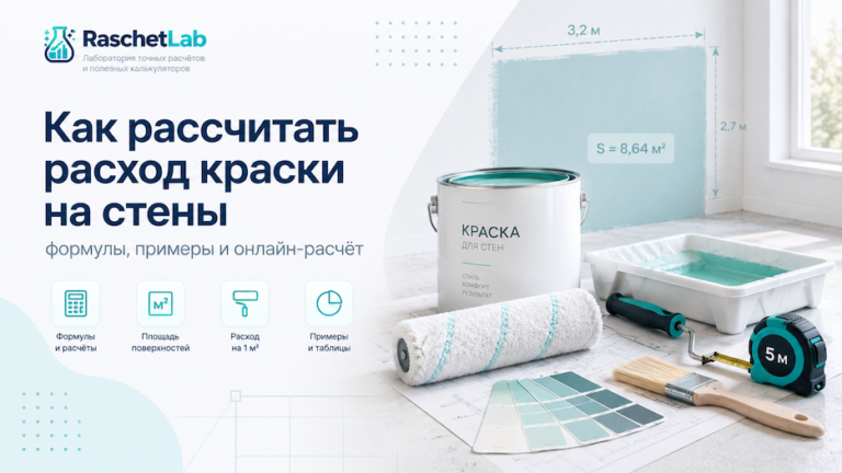 Как рассчитать расход краски на стены: формула и калькулятор