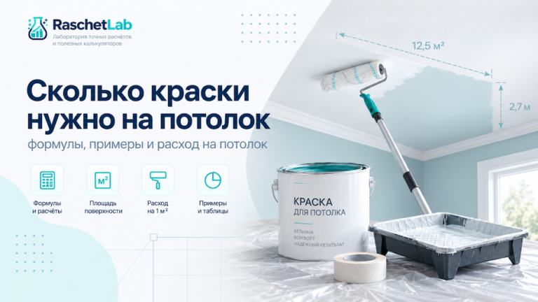 Сколько краски нужно на потолок: расчёт по площади и слоям